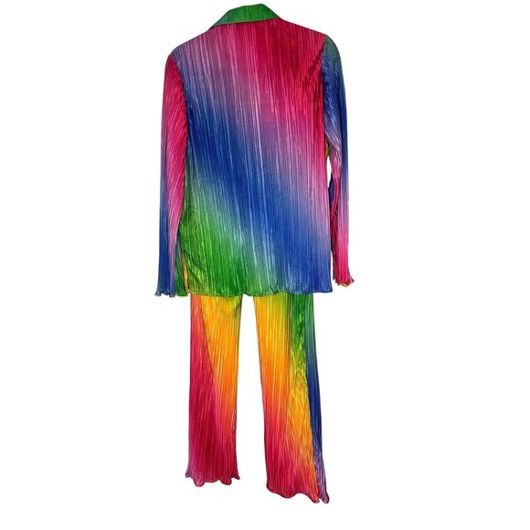 LALA – Long Sleeve Plissé Set (Prismatic Rainbow) – S - Picture 6 of 11